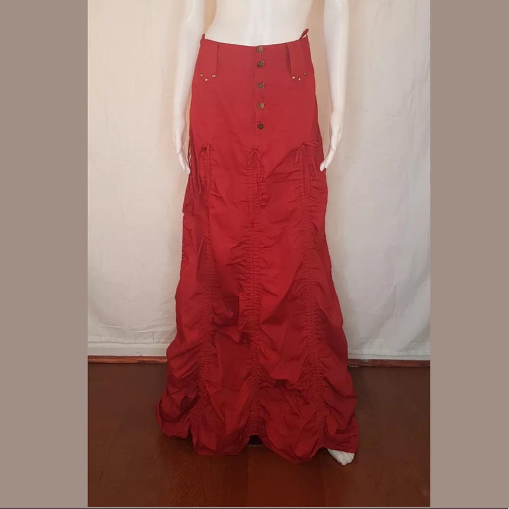 Anthropologie Cordelia Orange Drawstring Maxi S